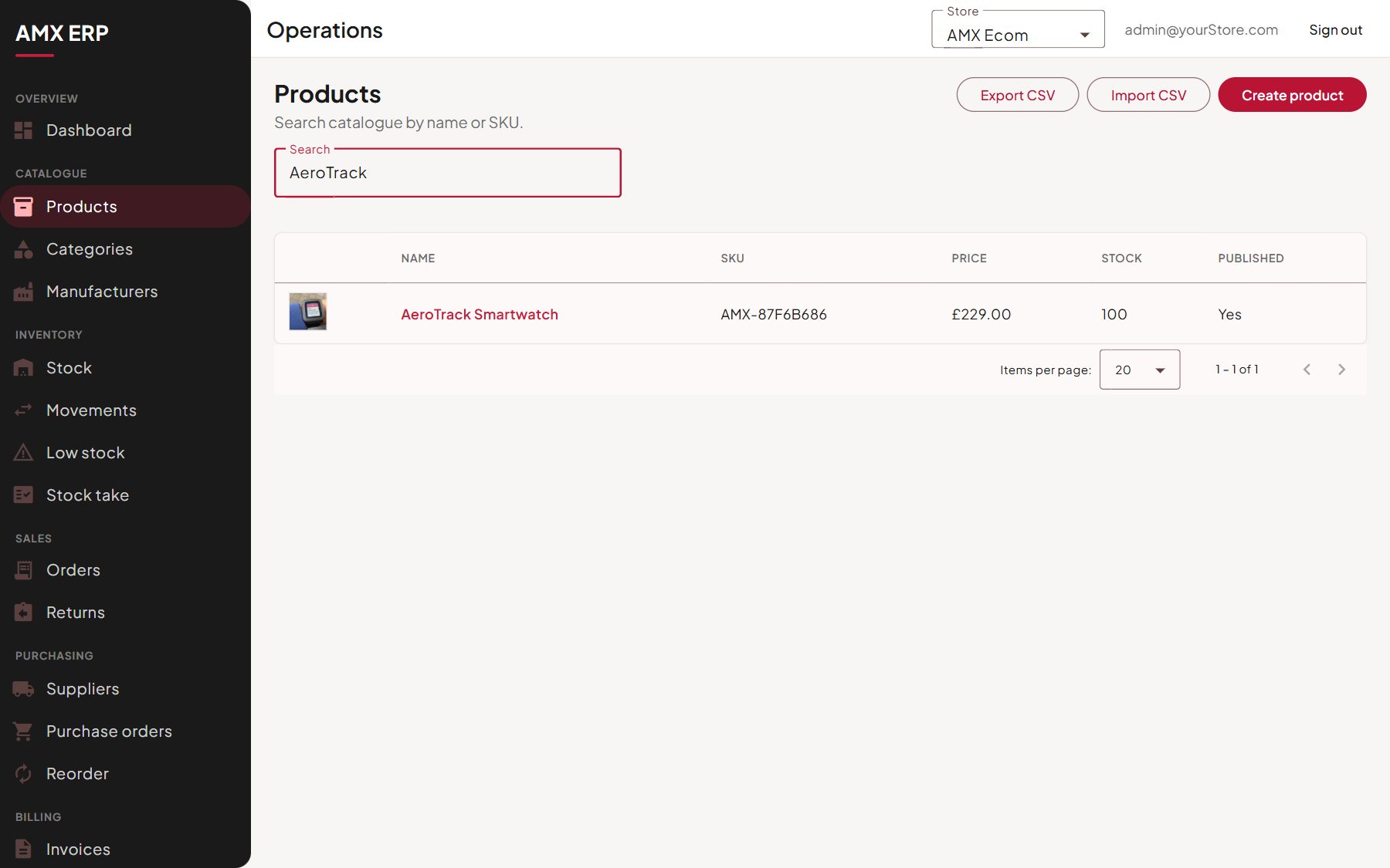 Product operations
